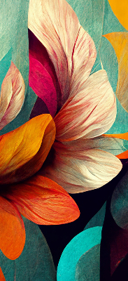 Modern roller blind con estampado de flores en estilo abstracto