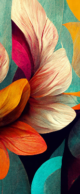 Modern roller blind con estampado de flores en estilo abstracto