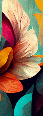 Modern roller blind con estampado de flores en estilo abstracto