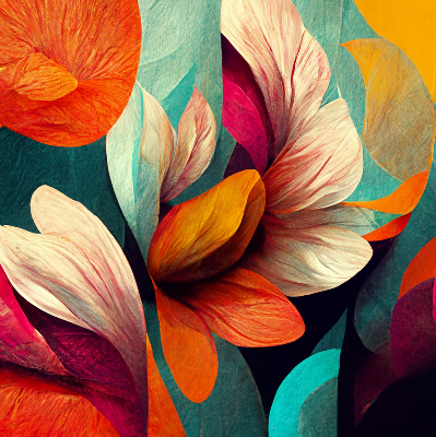 Modern roller blind con estampado de flores en estilo abstracto