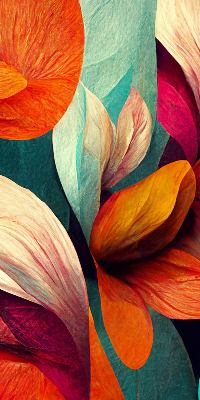 Modern roller blind con estampado de flores en estilo abstracto