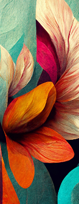 Modern roller blind con estampado de flores en estilo abstracto
