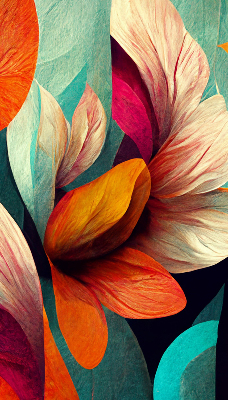 Modern roller blind con estampado de flores en estilo abstracto