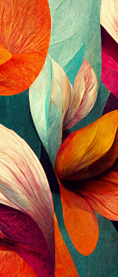Modern roller blind con estampado de flores en estilo abstracto