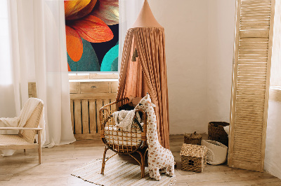 Modern roller blind con estampado de flores en estilo abstracto