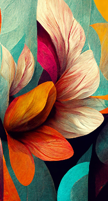 Modern roller blind con estampado de flores en estilo abstracto