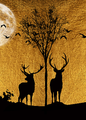 Modern roller blind con estampado de ciervos por la noche