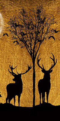 Modern roller blind con estampado de ciervos por la noche