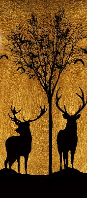 Modern roller blind con estampado de ciervos por la noche