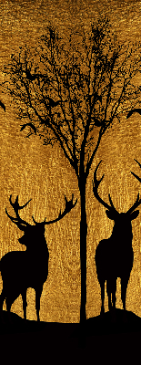 Modern roller blind con estampado de ciervos por la noche