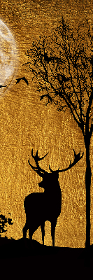 Modern roller blind con estampado de ciervos por la noche