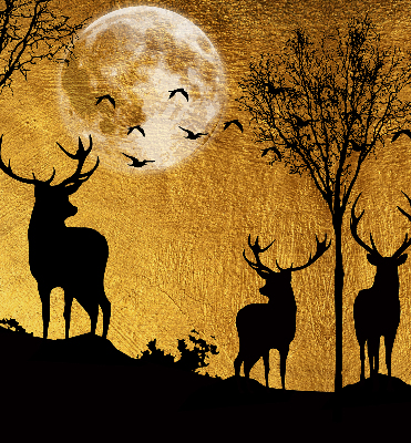 Modern roller blind con estampado de ciervos por la noche
