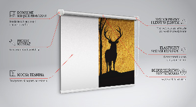 Modern roller blind con estampado de ciervos por la noche