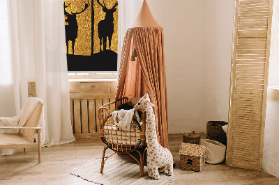 Modern roller blind con estampado de ciervos por la noche