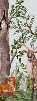 Modern roller blind con estampado de animales del bosque