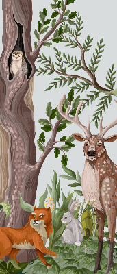 Modern roller blind con estampado de animales del bosque