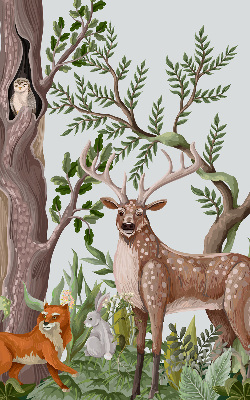 Modern roller blind con estampado de animales del bosque