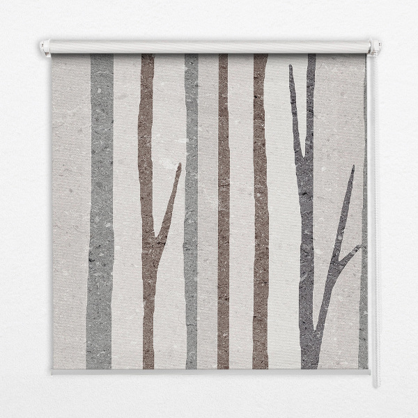 Modern roller blind con diseño de troncos de árboles