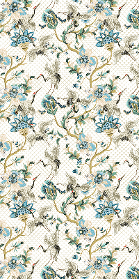 Estor enrollable con estampado de flores y pájaros