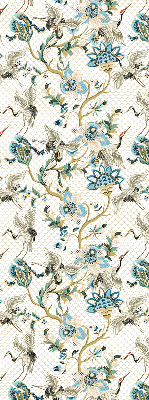 Estor enrollable con estampado de flores y pájaros