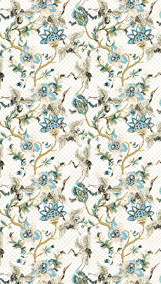 Estor enrollable con estampado de flores y pájaros