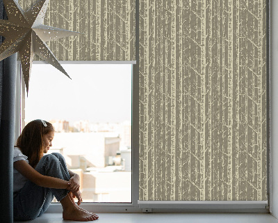 Estor enrollable para ventana con diseño de troncos de árbol