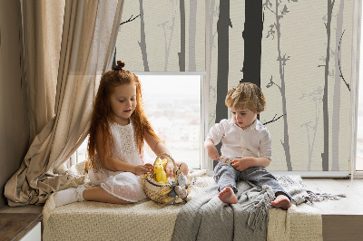 Estor enrollable con estampado de árboles