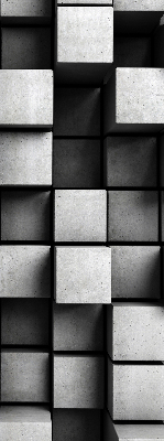 Modern roller blind con estampado de cubos de piedra