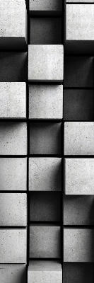 Modern roller blind con estampado de cubos de piedra