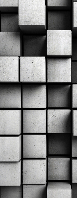 Modern roller blind con estampado de cubos de piedra