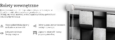 Modern roller blind con estampado de cubos de piedra