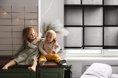 Modern roller blind con estampado de cubos de piedra