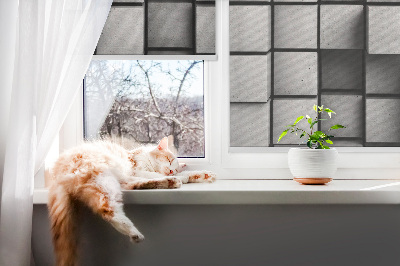 Modern roller blind con estampado de cubos de piedra