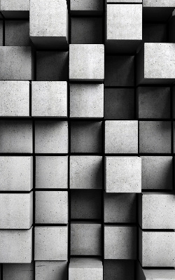Modern roller blind con estampado de cubos de piedra