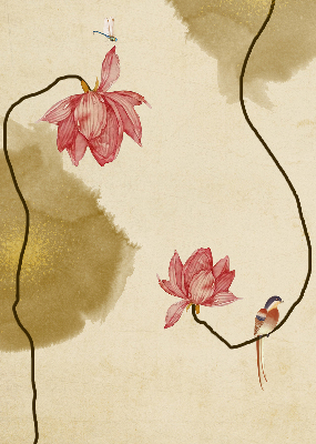 Modern roller blind con diseño de flores