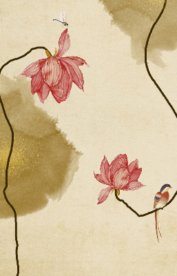 Modern roller blind con diseño de flores