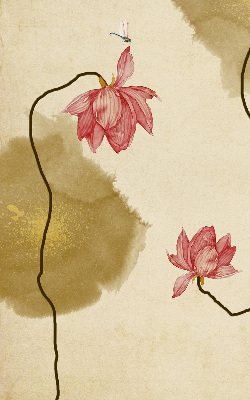 Modern roller blind con diseño de flores