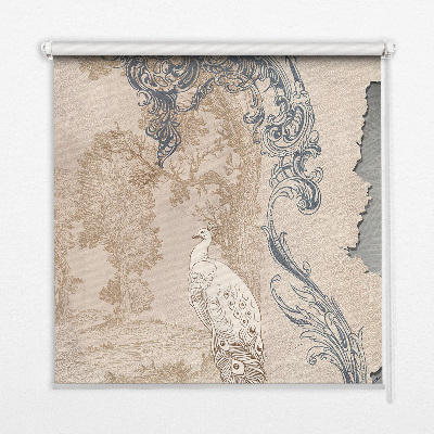 Modern roller blind con estampado de pájaros de estilo antiguo