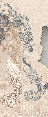 Modern roller blind con estampado de pájaros de estilo antiguo