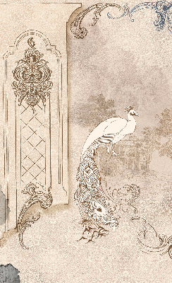 Modern roller blind con estampado de pájaros de estilo antiguo