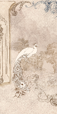 Modern roller blind con estampado de pájaros de estilo antiguo