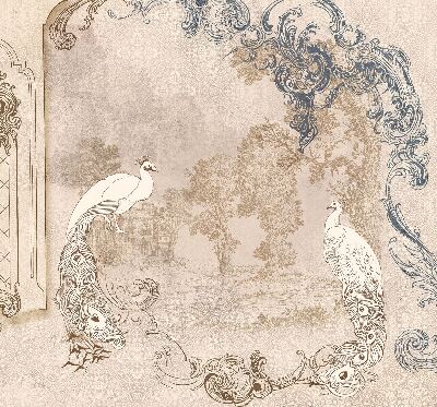 Modern roller blind con estampado de pájaros de estilo antiguo