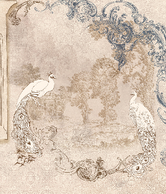Modern roller blind con estampado de pájaros de estilo antiguo