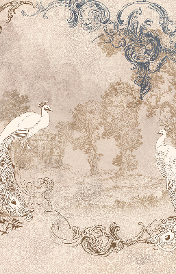 Modern roller blind con estampado de pájaros de estilo antiguo