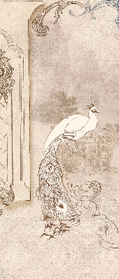 Modern roller blind con estampado de pájaros de estilo antiguo