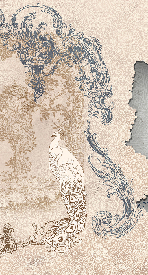 Modern roller blind con estampado de pájaros de estilo antiguo