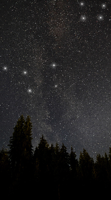 Modern roller blind con estampado de estrellas sobre fondo oscuro
