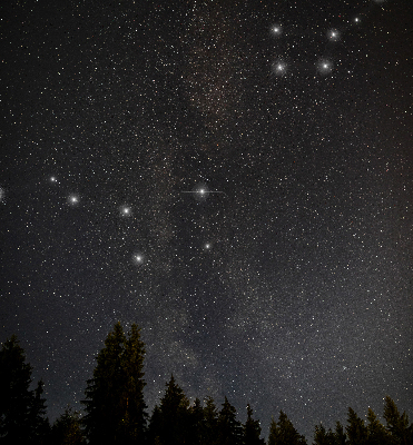 Modern roller blind con estampado de estrellas sobre fondo oscuro