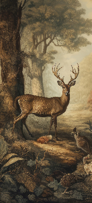 Modern roller blind con estampado de animales del bosque