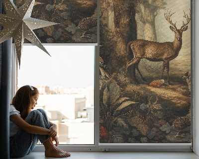 Modern roller blind con estampado de animales del bosque
